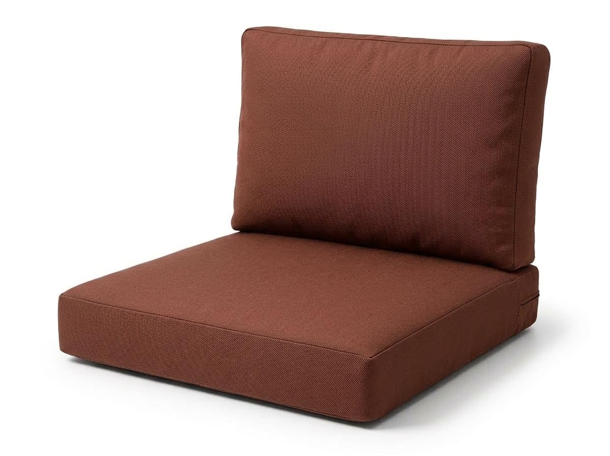Rattan Garden Furniture Cushions Set – High-Density Foam Support, Outdoor Replacement Cushions for Patio Sofa & Conservatory – Water Resistant Covers (Chocolate Brown, Back 56cm × 45cm x 7.5cm)