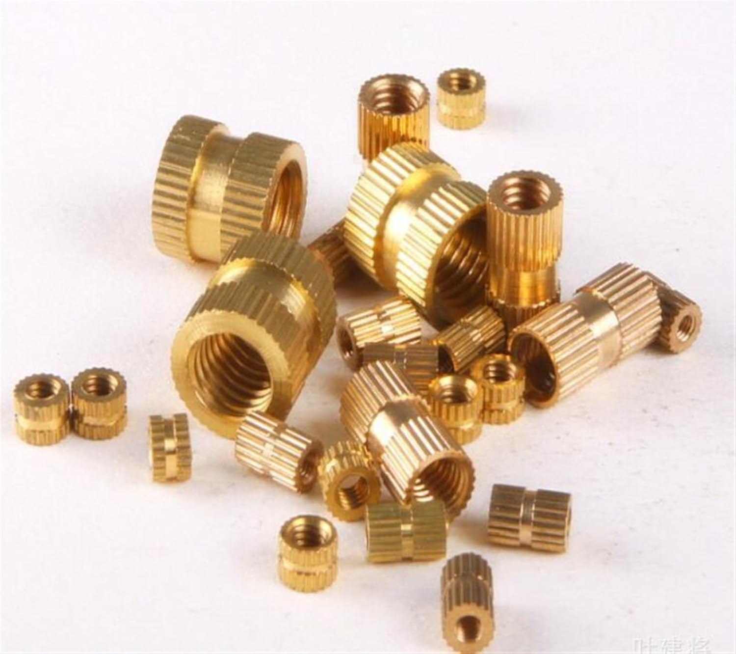 100pcs M3 M4 M5 Copper Inserts Brass Double Pass Knurl Nut Embedded Fastener(M4X10X6mm)