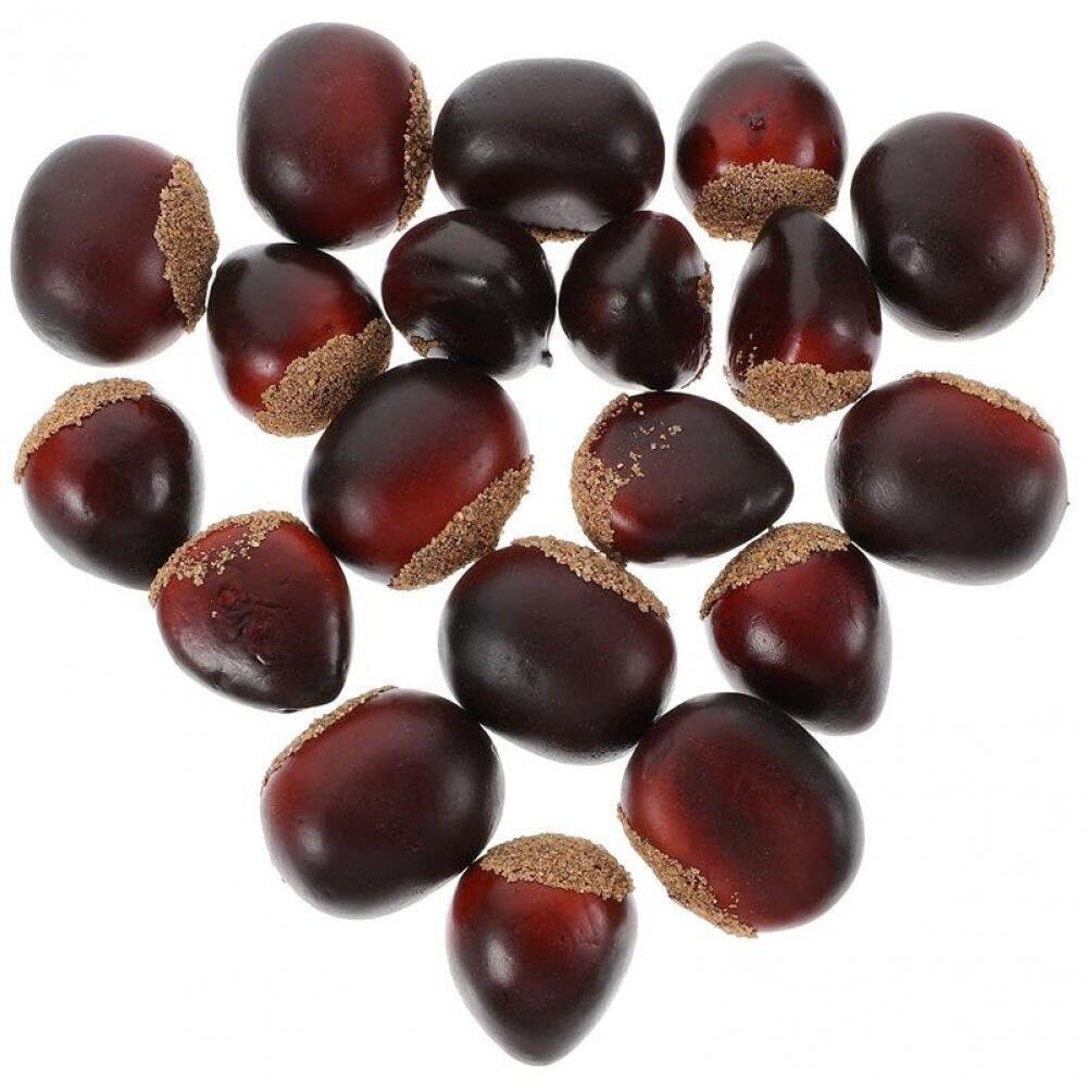 Fituenly As Shown 20Pcs Artificial Chestnut Christmas Ornaments Fake Chestnut Model Artificial Nuts Christmas Tree Decor Wedding Decorations