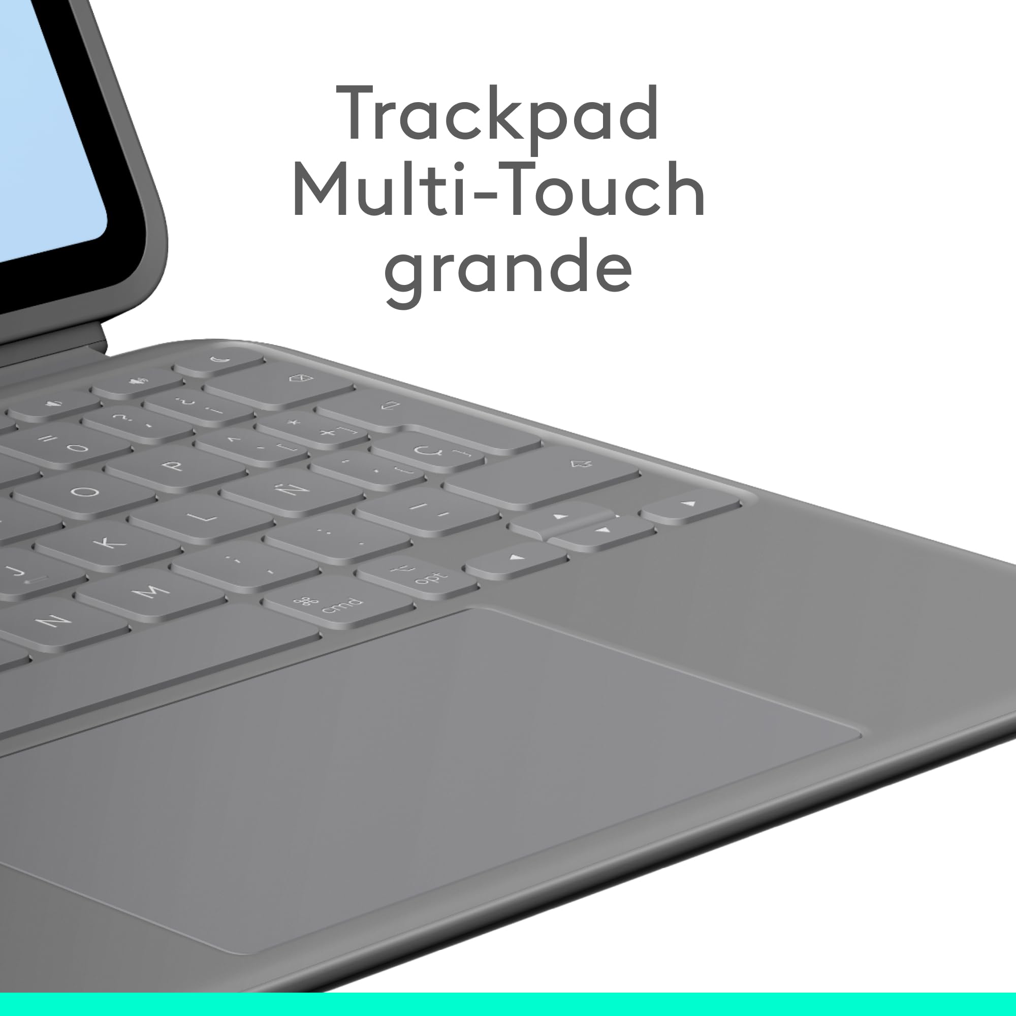 Logitech Combo Touch para iPad Air de 11 Pulgadas (M2, M3 y M4) y iPad Air (5.ª generación) Funda con Teclado - retroiluminado Desmontable con Soporte, Disposición QWERTY ESP - Gris