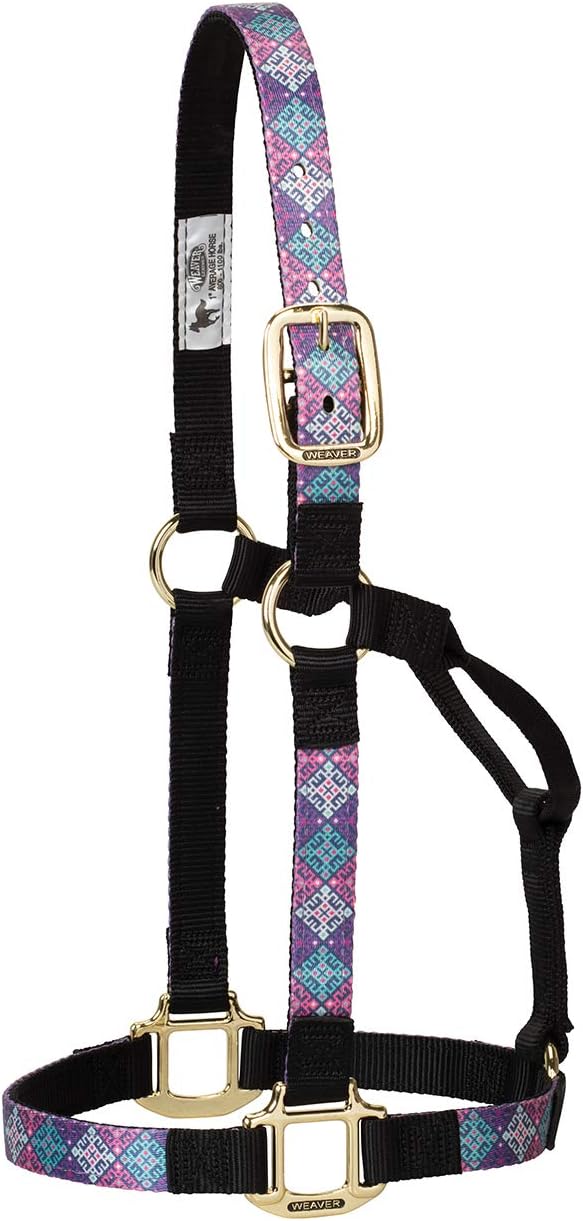 Weaver Leather Nylon Purple Geo NonAdjustable Horse Halter
