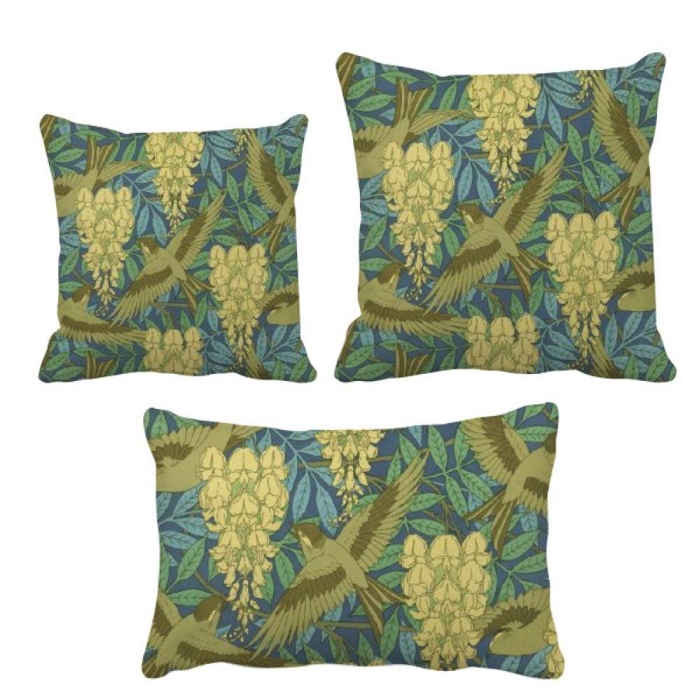 Housse de coussin japonaise oiseaux pour raviver un canapé terne avec une décoration florale