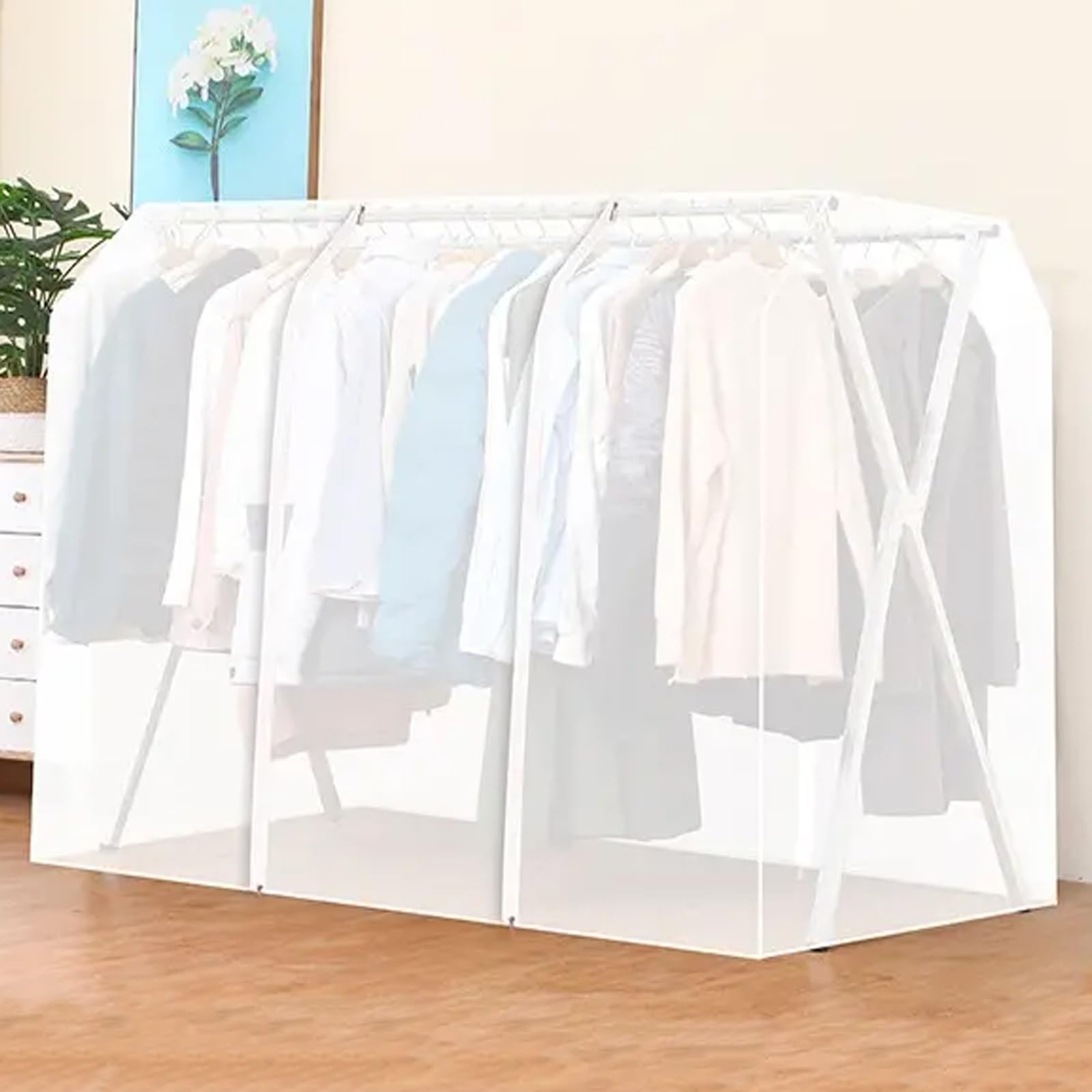Fundas Ropa, Fundas Ropa para Colgar en Armario de PEVA, Ideal para Guardar en el Armario Chaquetas y Cortavientos(Clear,160 * 130 * 95cm/63 * 51 * 37in)
