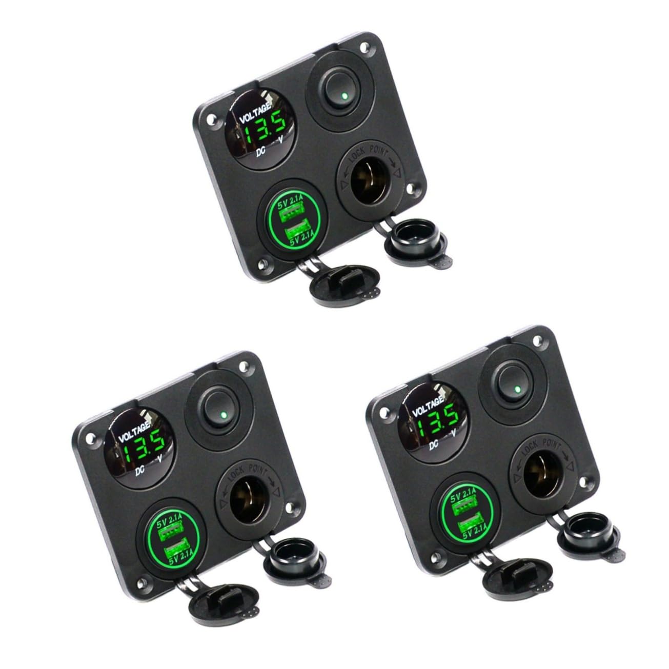 jojofuny 3 Uds 4 1 Voltímetro USB Cargador USB