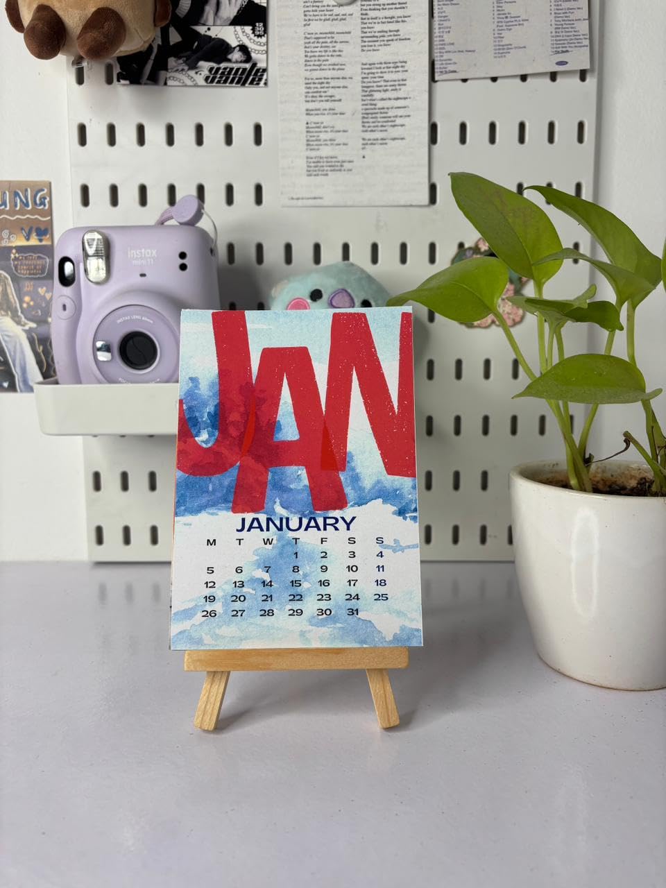 Minimalist Typography Desk Calendar 2025, Monthly Calendar with Wooden Easel Stand, Artistic Design for Home Office Study Table, Decorative Desktop Planner-image-12