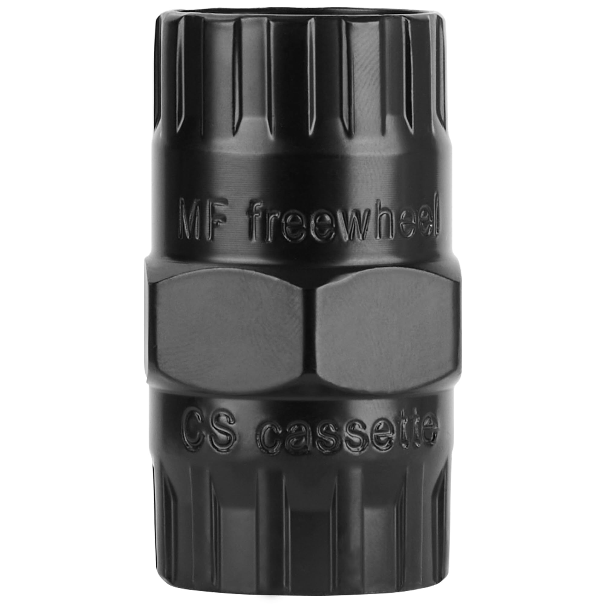 2-in-1 Bike Freewheel Removal Tool & Cassette Lockring Remover, 12-Spline 22.6mm/23.2mm, 50BV30 Quenched Heat-Treated Steel, Fits Shimano/SRAM/SunRace 5–10 Speed, 1” Hex Base