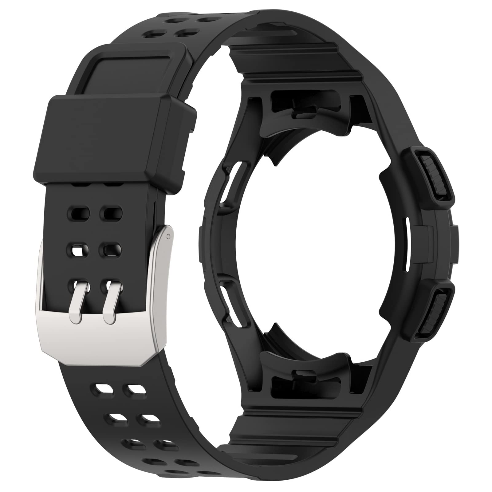 Disscool Replacement Wrist Bands Compatible with Samsung Galaxy Watch 4 Classic 46mm Integrated Strap for Man Woman Adjustable Soft Silicone Quick