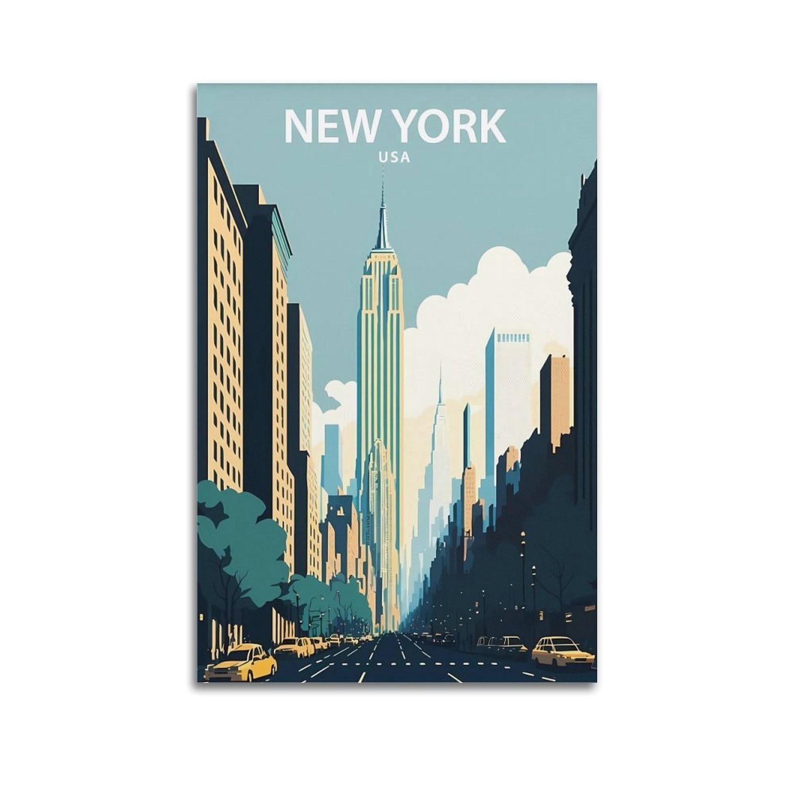EZMLFA 5D Diamond Art Kits for Beginner,New York USA Kits for Adults and Kids, Full Drill Round Rhinestone Paint with Diamonds,DIY 5D Diamond Art 40x40cm