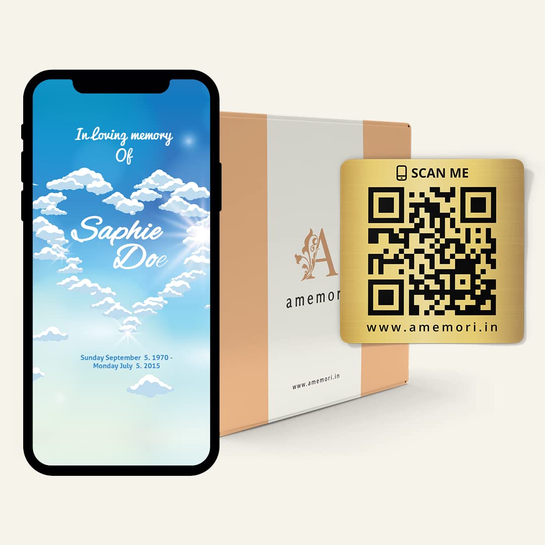 amemori.in - Brass QR Code for Headstone, QR Code for Memorial Tributes, Preserving Memories on Headstones and Grave Markers - 10 Stories