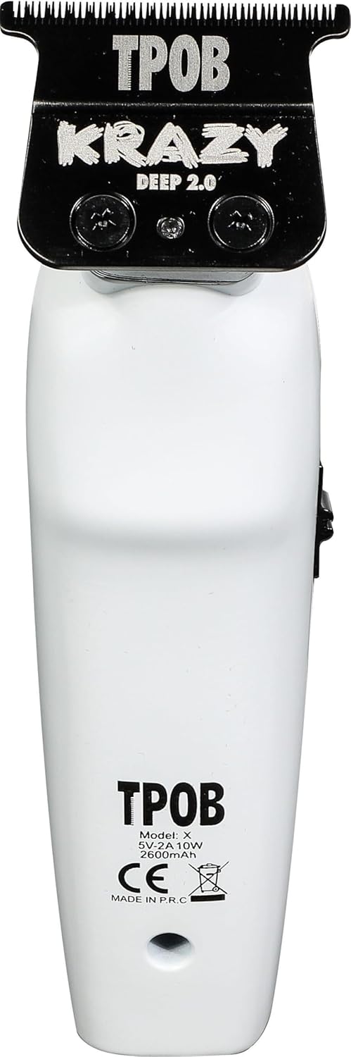 TPOB X Deluxe White Rubber Grip Digital Brushless 7200rpm Professional Hair Trimmer Hair Clippers for Men, Krazy Blade Trimmer Cordless Rechargeable Clippers (White) - Image 4