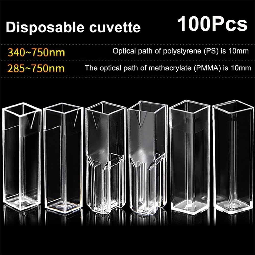 100 pezzi/lotto monouso 4,5 ml/1,5 ml colorante in plastica 4,5 ml/1,5 ml 10 mm fluorometro in plastica 6 tipi diversi(125)