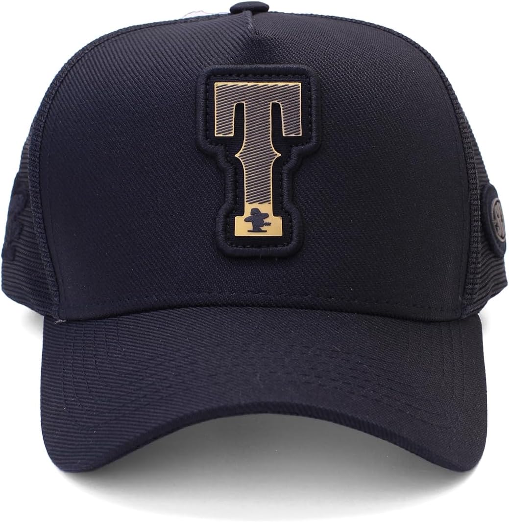 Sacudido's Cap | Alphabet | Changes Color In The Heat | Trucker Cap Adjustable For Men Women (US, Alpha, One Size, T - Black)