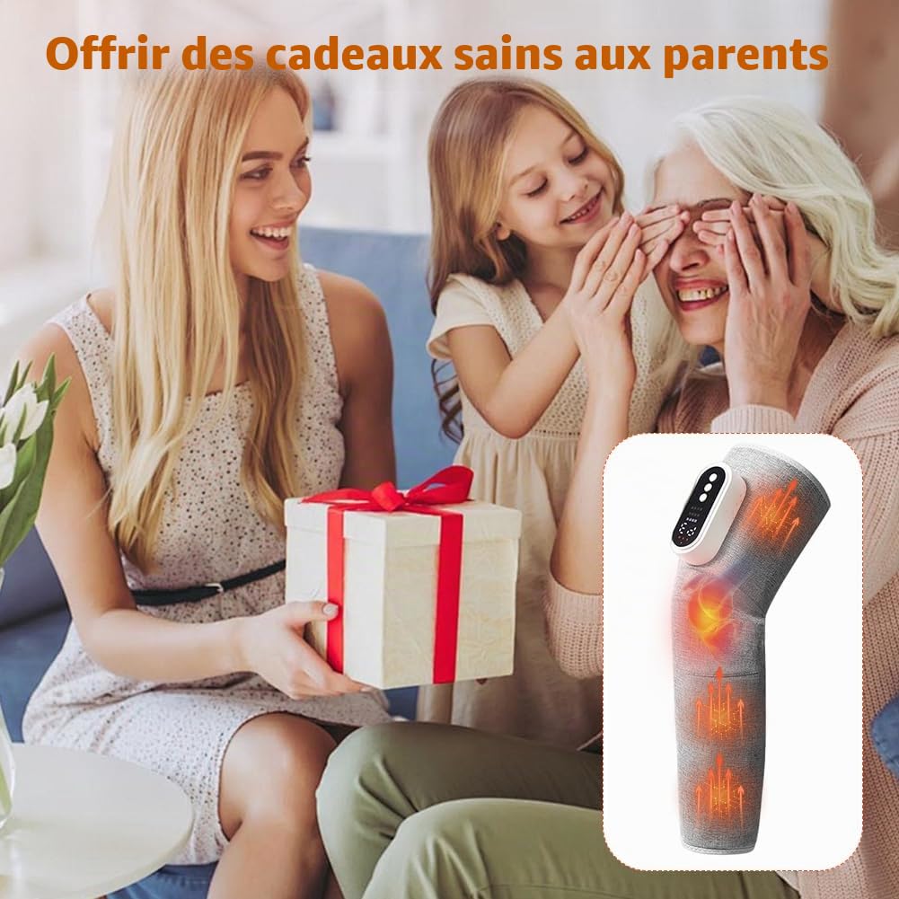 Appareil de massage des jambes, sans fil, 3 en 1, 3 intensités et 3 modes, pour les jambes, les lipœdèmes, les cuisses, les mollets et les jambes fatiguées