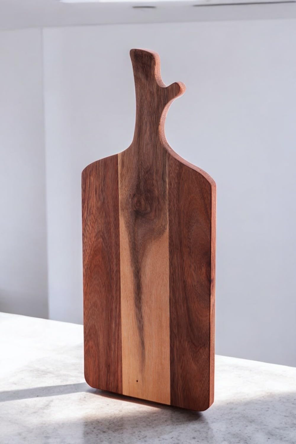 Deconox Doğal Akasya Ahşap Kesme Tahtası Saplı, Et, Peynir, Ekmek, Sebze ve Meyve Servis Tepsisi için Ahşap Mutfak Doğrama Tahtası (46 * 18.5 * 1.5cm)
