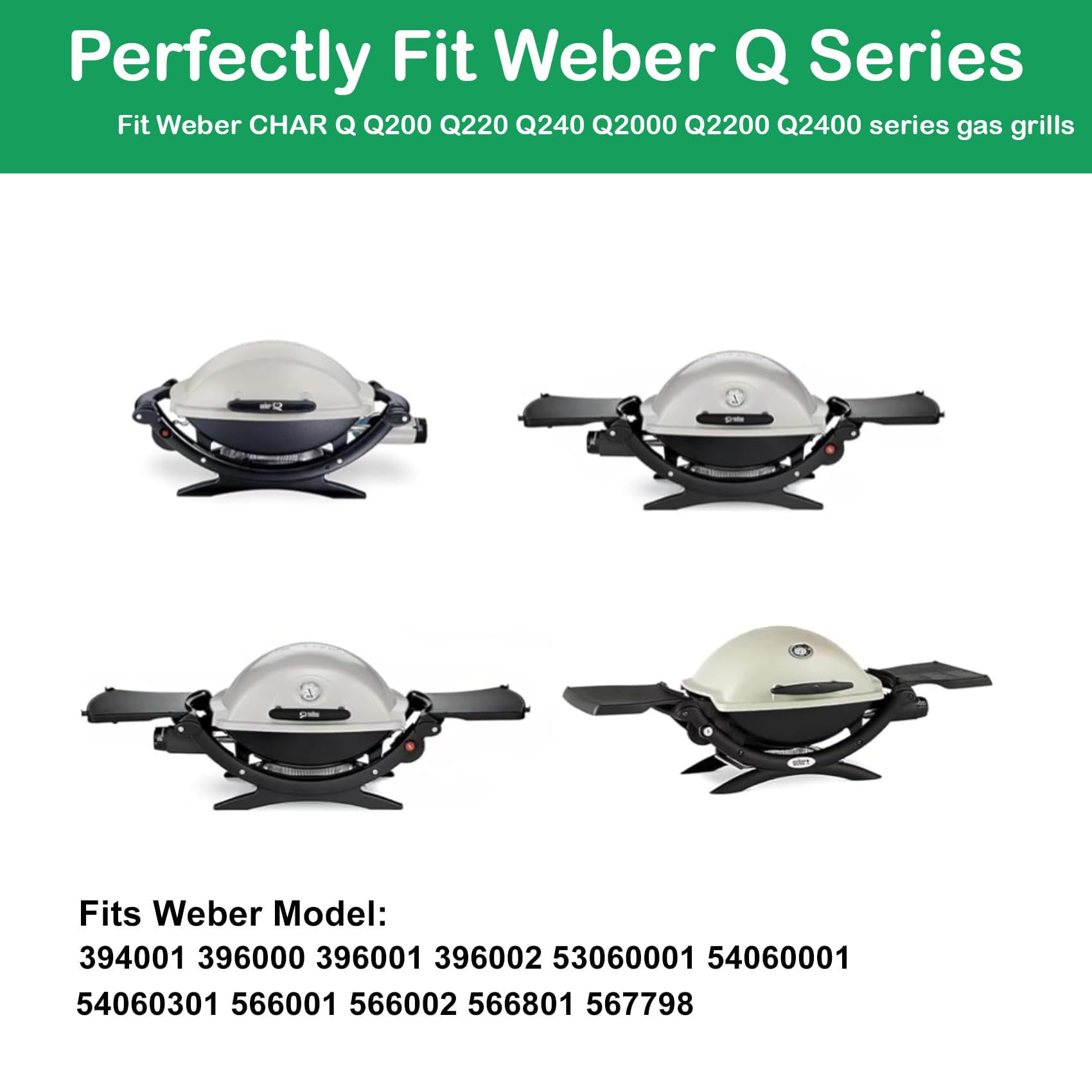 WELL GRILL 69956 bruciatore e griglia 7645 in ghisa per Weber Q200 Q220 Q2000 Q2200 Q2400 serie barbecue a gas, griglia in ghisa e bruciatore e accessori per accensione elettrica