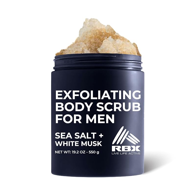 Esfoliante corporal masculino RBX com manteiga de karité, vitamina A e vitamina E, 539 g