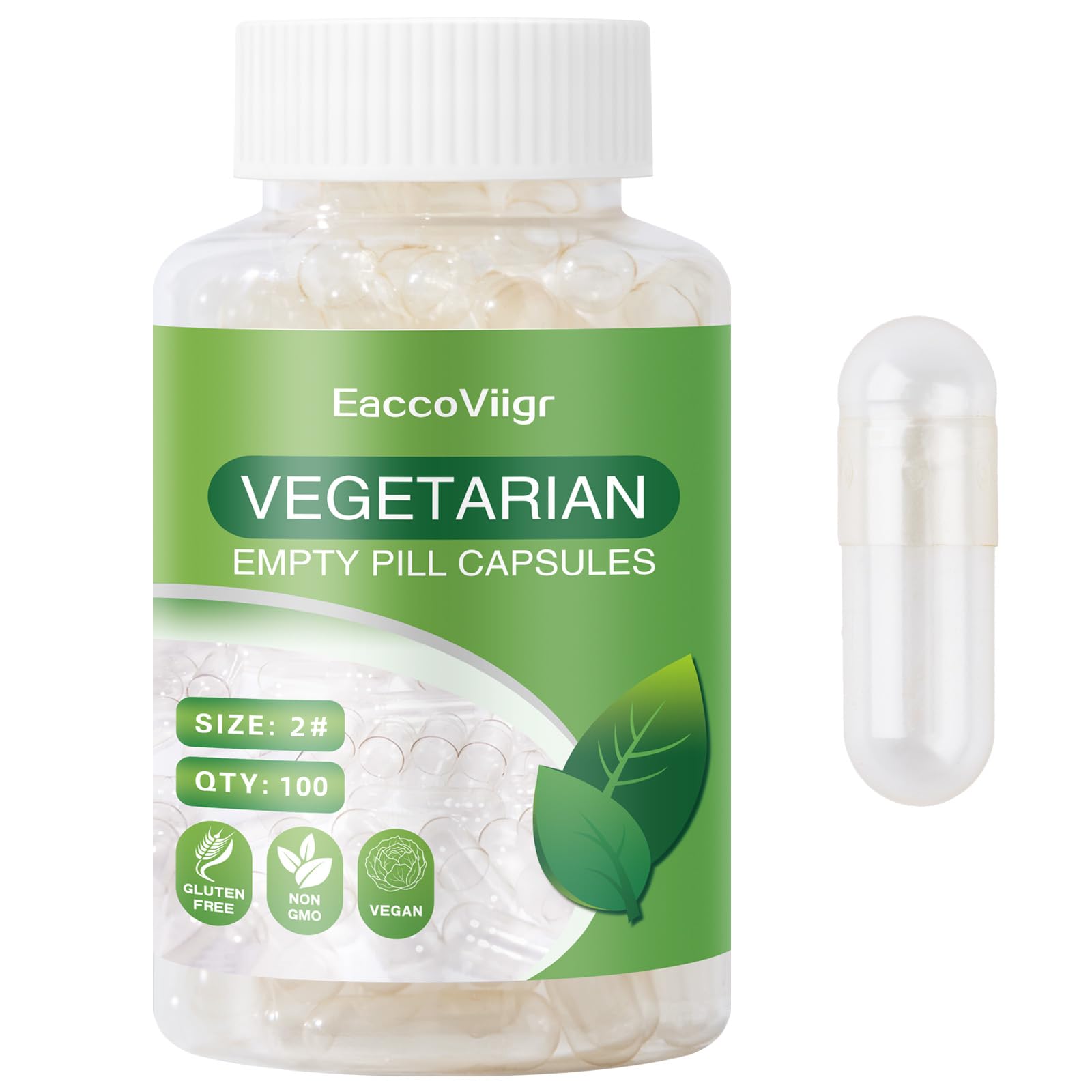 Capsule vuote di misura 2, 100 capsule vuote trasparenti, misura 2, con kit di riempimento, capsule vegane vegetariane riempibili, vuote per vitamine, facili per integratori fai da te