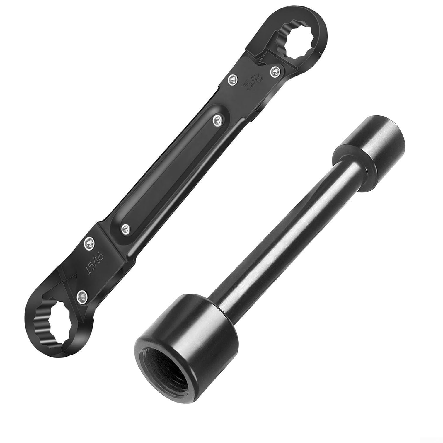 Verstellbarer Sanitärschlüssel für Winkelabsperrventile, Doppelkopf-Rohr-Reparaturwerkzeug mit schlankem Profil für enge Räume, 15 cm und 22,9 cm Set, hohe Ca(2 Stück)