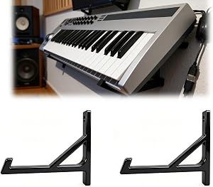 Wall Mounted Holder Compatible with MIDI Keyboard Controller, Space Saving Stand for Synthesizer and Music Production Gear(2Pcs)