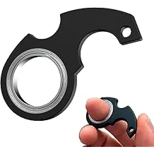 Black Keychain Spinner Fidget Ring Toy, Keychain Spinner Fidget Ring Metal Key Chain Ring Type Toy for Man Women and Fidget Spinners, Car Keychain