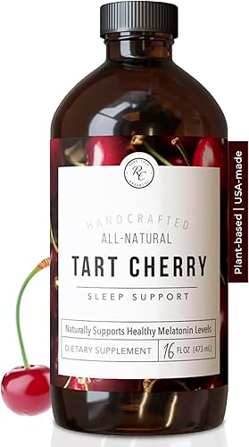 Rowe Casa Organics Tart Cherry - Soporte orgánico para dormir con raíz de valeriana, apoya la regulación del ciclo del sueño y la recuperación