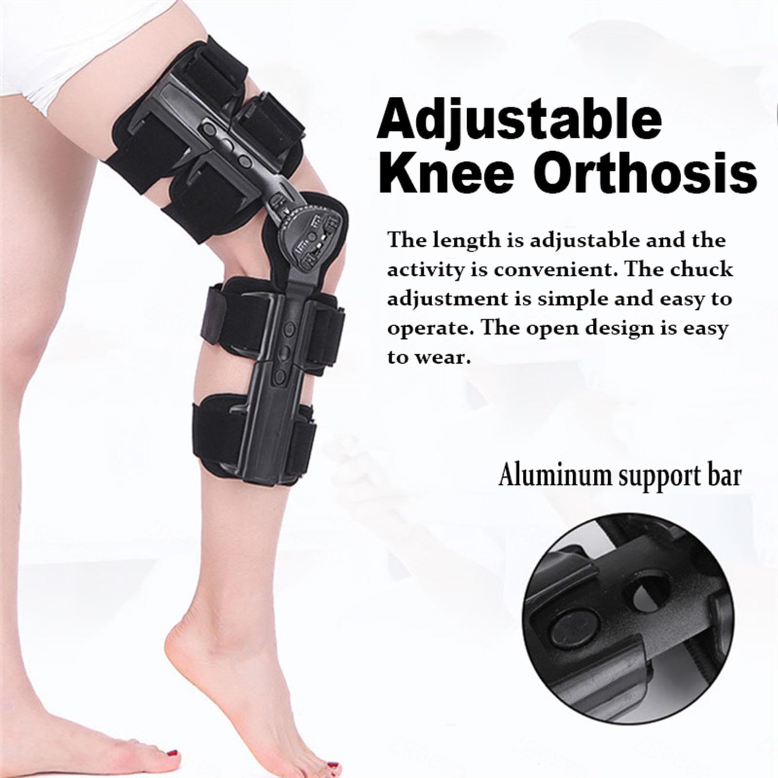 Rodillera Articulada Unisex, Estabiliza Las Ayudas Piernas Después Recuperación Lesiones, Lesiones Menisco Lesiones Ligamentos con Forro Esponja Ajustable, Acl MCL Pcl