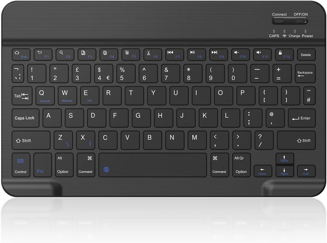 PINKCAT Bluetooth Keyboard, Ultra Slim Wireless Keyboard UK Layout Silent Portable Design with Built-in Rechargeable Battery for iOS, Mac, iPad, Windows and Android 3.0 and above operating system