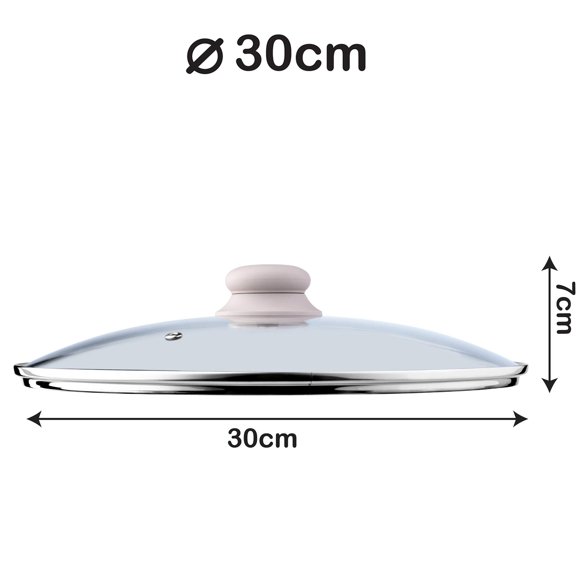 KADAX Coperchio Universale In Vetro Per Pentole E Padelle – Diametro 22 Cm, Manico Termoresistente In Argento, Adatto A Tutte Le Pentole, Resistente Al Calore - 2