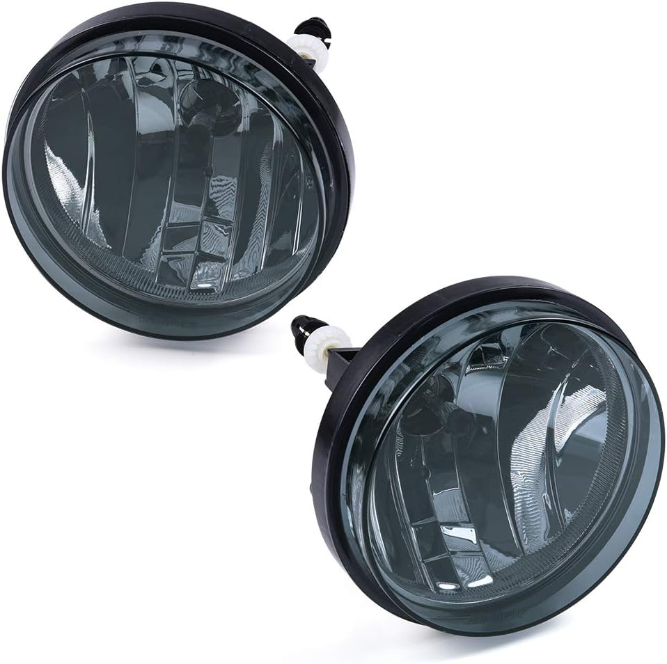 PIT66 Front Bumper Fog Lights, Compatible with 2007-2013 GMC Sierra 1500/2007-2014 GMC Sierra 2500HD/3500HD (Do Not Compatible on Classic Model) Left+Right Smoked Lens