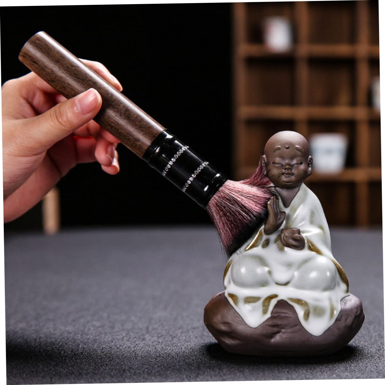 1juego Infusor De Té Cerámico Miniatura Diseño De Buda Accesorios Para Ceremonia Del Té Compacto y Ligero Para Decoración Del Hogar Para y Uso Personal