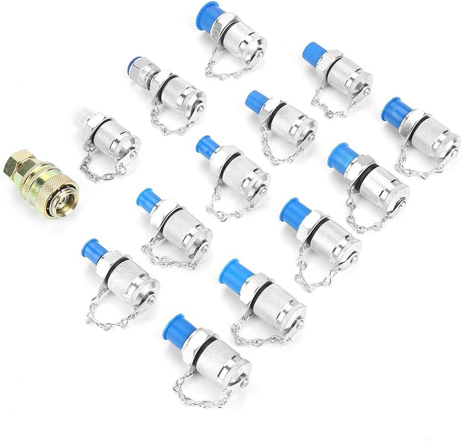 Haofy Hydraulic Test Coupling Adapter Set Robust Temperature for Hydraulic System Mechanics 14pcs Steel