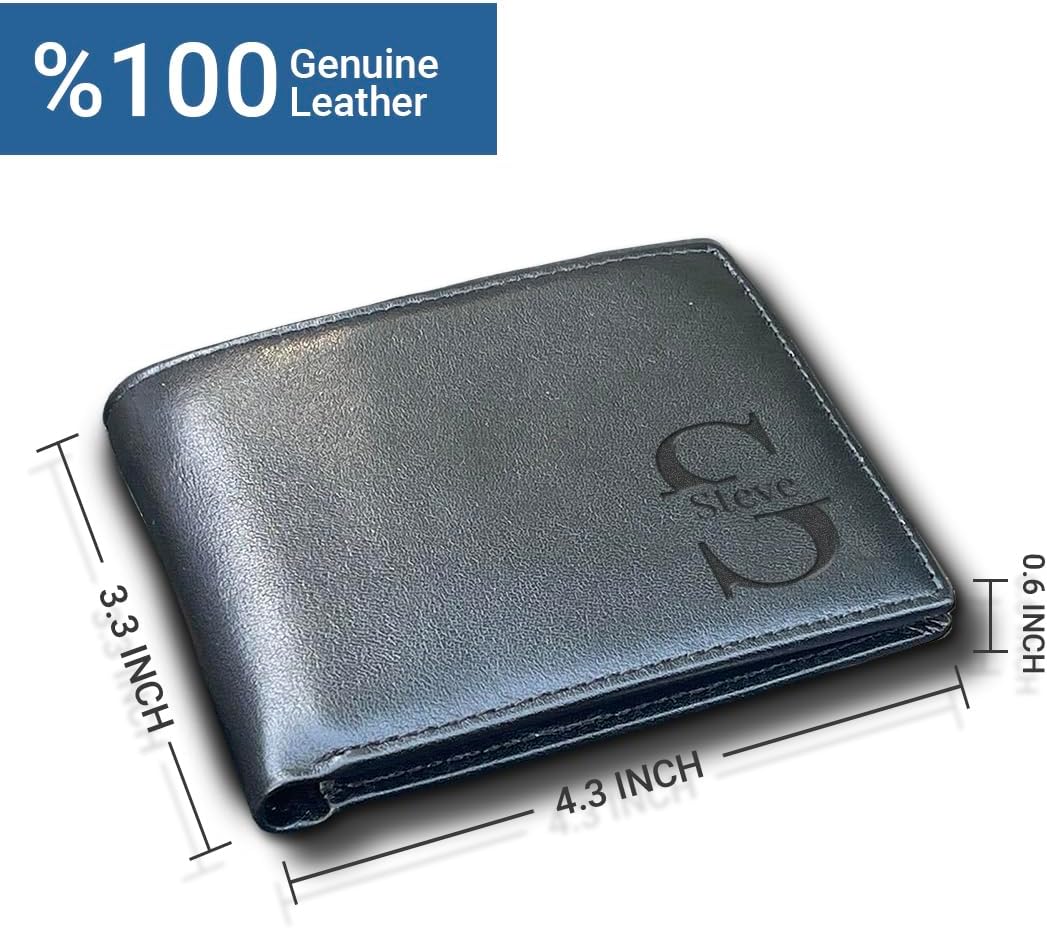 Custom Wallets for Men, Leather Wallets with Engraved Name, Personalized Gifts for Dad, Husband, Son, Boyfriend, Grandpa, Fathers Day Gift, Christmas Gifts, Valentines Day Gifts - Image 8