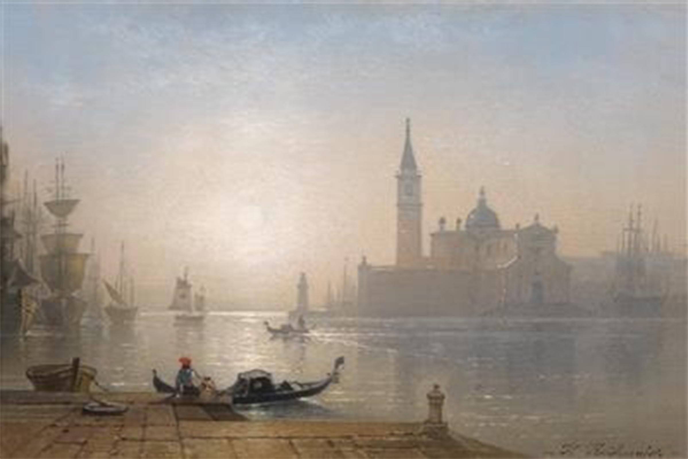 ARTXLXXBN Famous Art Print Poster Vintage Wall Art Sunset by San Giorgio by Karl Heilmayer Canvas Art Poster for Home Decor 60x90cm