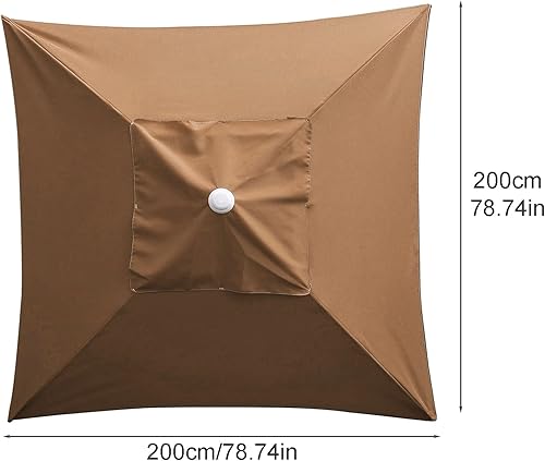 Miniatura 2 de Toldo de repuesto para sombrilla de 6.5 x 6.5 pies, 4 varillas de repuesto, sombrilla para mesa de mercado, toldo cuadrado superior de repuesto,