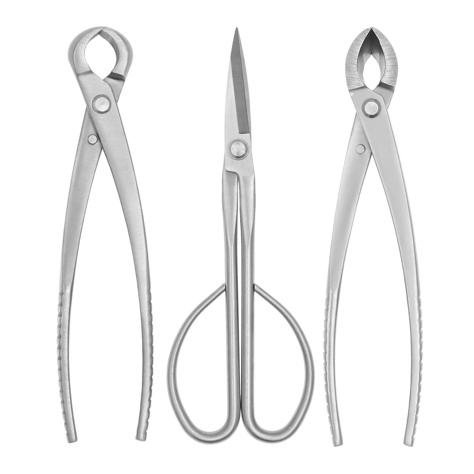 Bonsai Tool Set 3 Pieces Bonsai Tool Includes Knob Cutter + Concave Cutter + Leaf Scissors for Precision Trimming Plant Care