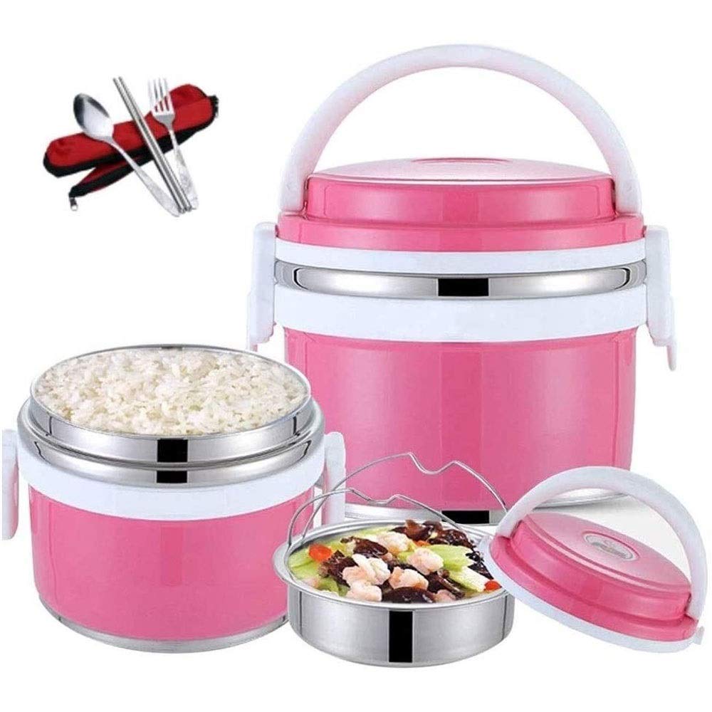 Fiambrera, Fiambrera térmica de acero inoxidable, Contenedor de alimentos con aislamiento de doble capa Frasco 1L A prueba de fugas Bento Box Sopa Frascos de almuerzo para comida caliente Disfrute d