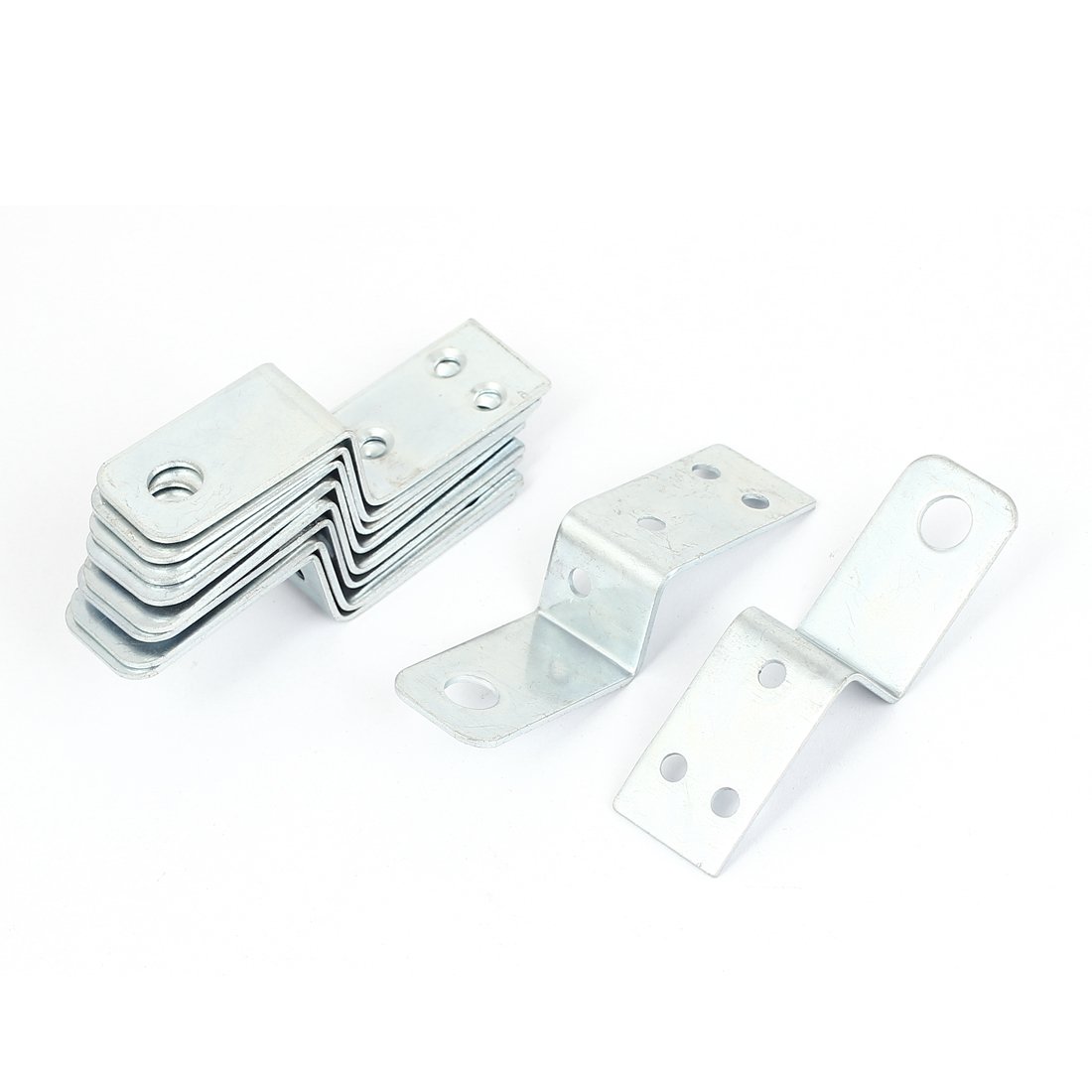 Uxcell Silver Tone Sourcingmap A15073000ux0634 70 X 18 Mm Z Shape Shelf Corner Brace Plate Right Angle Bracket - (10-Piece)