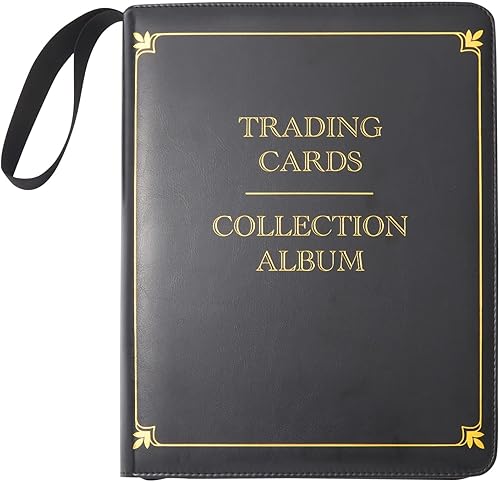 Miniatura 8 de Carpeta de 3 anillos de cuero de 9 bolsillos para tarjetas de béisbol, juegos y deportes, 20 páginas, con capacidad para 360 tarjetas (14 x 11
