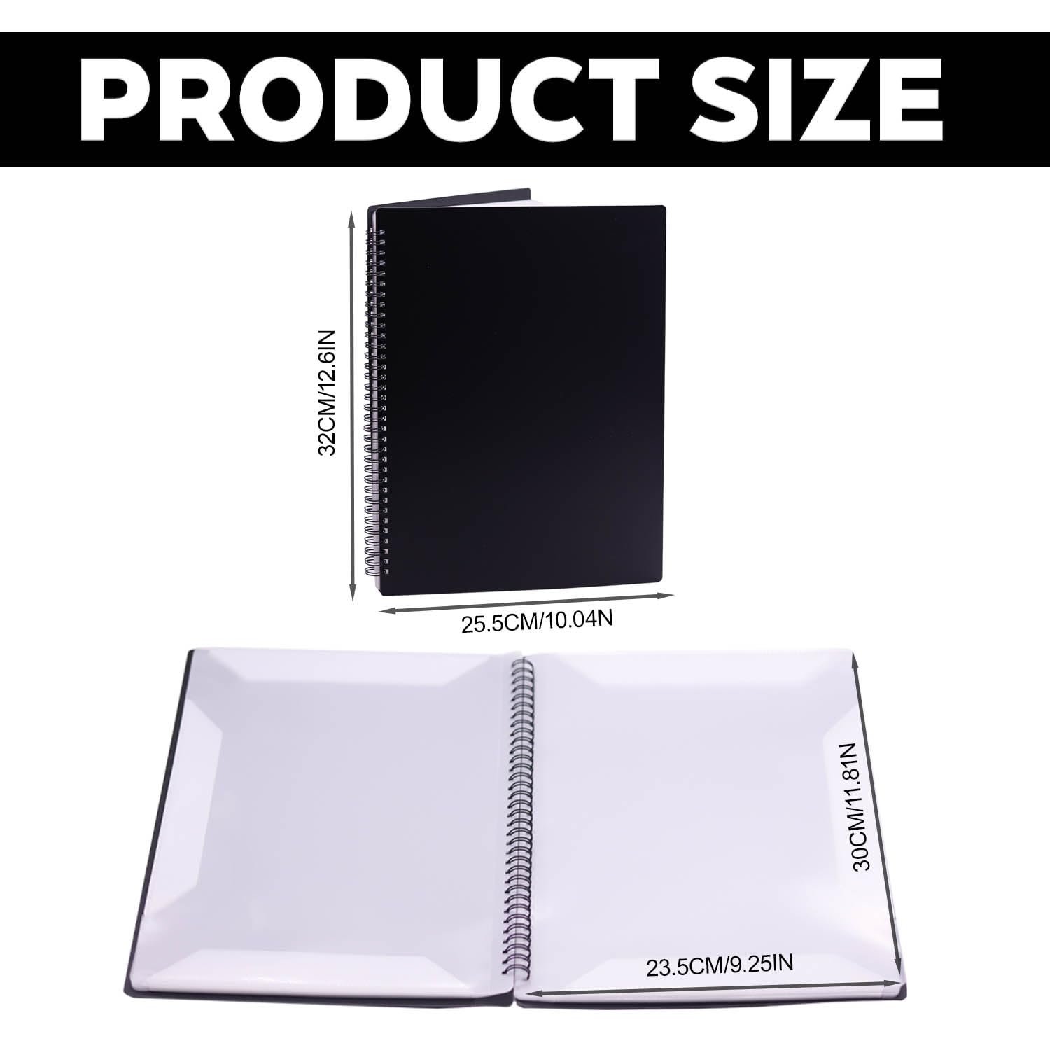 Teczka na nuty, format A4, 40 stron, teczka na nuty, wodoszczelna, z 2 klamerkami na nuty, teczka dla muzyków, segregator rejestrowy, dwustronny folder na pliki, papier, akta