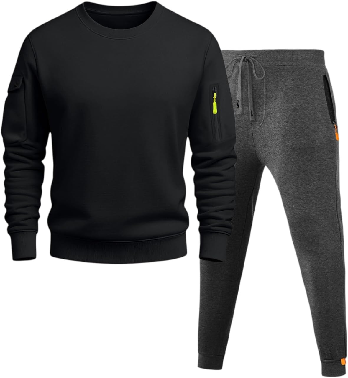 Track Suits Mens 2 Piece Crewneck Sweatshirt with Sweatpants Sets Casual Jogging Sport Comfort Suit Sets