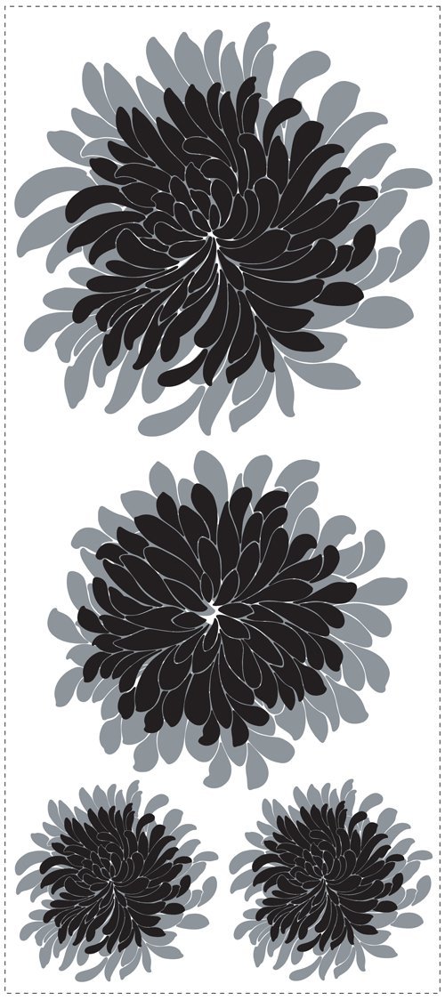 RMK1349GM Deco Mums Peel & Stick Wall Decals