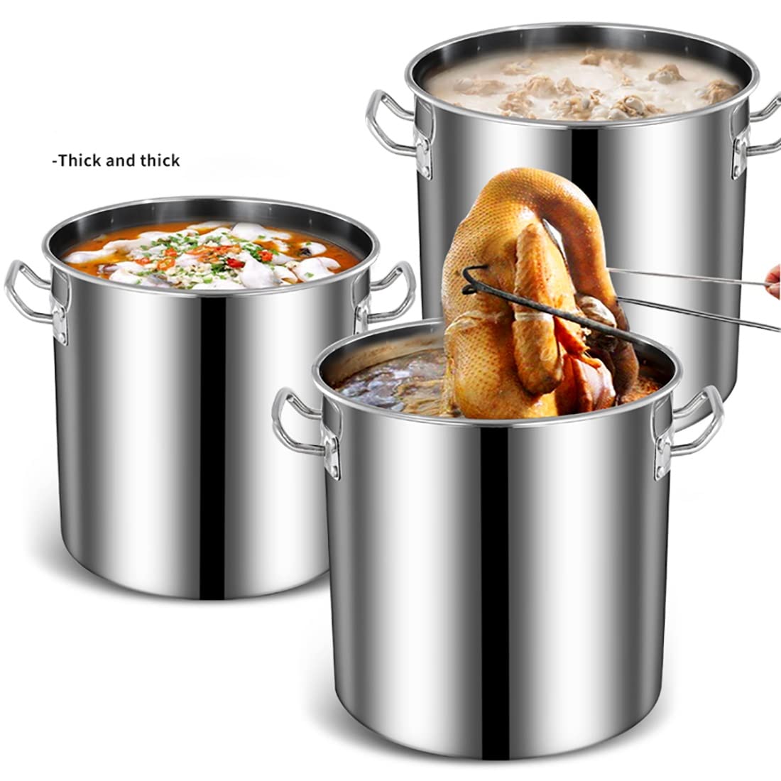 Marmite à soupe professionnelle en acier inoxydable de qualité commerciale de 12 L - Grande capacité - Finition miroir - Compatible avec tous les types de cuisinières - Idéale pour les restaurants et