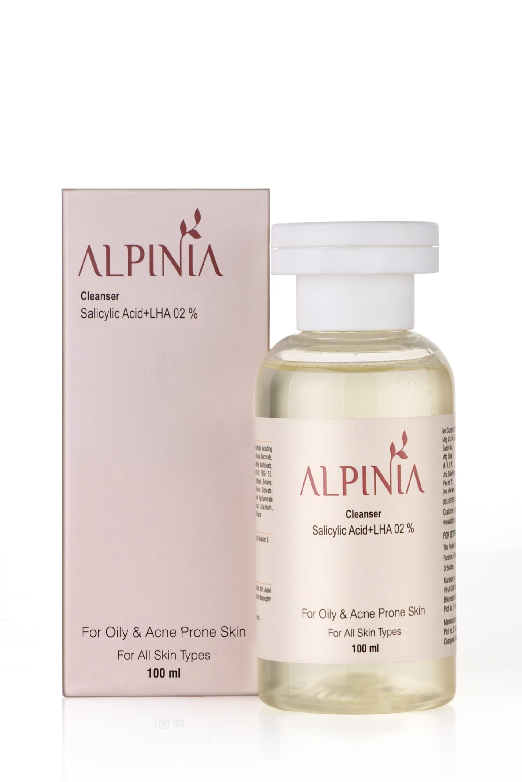 ALPINIA 2% Salicylic Acid + LHA Cleanser for Oily & Acne-Prone Skin | Suitable for All Skin Types | 100ml