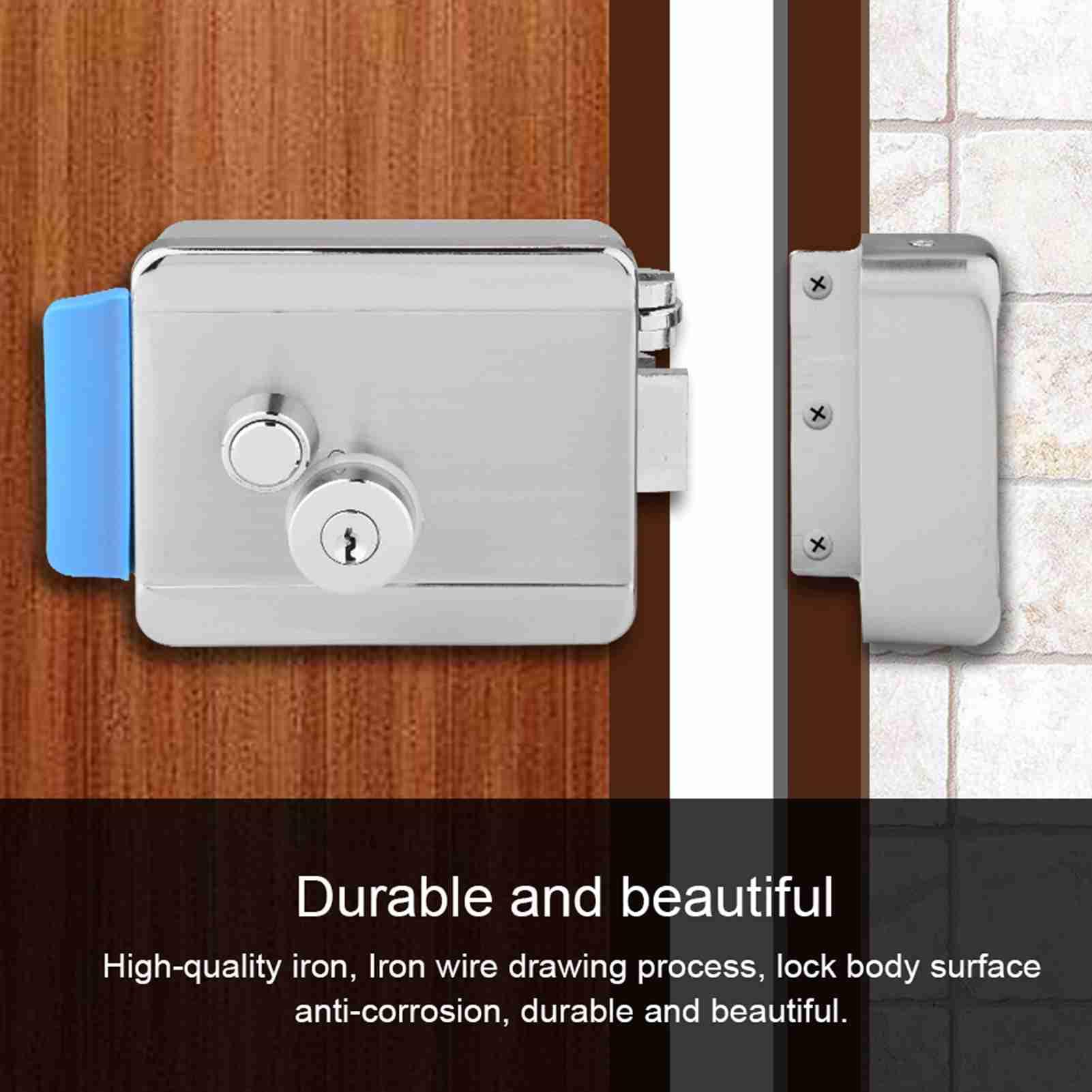 Q799 Security Electric Lock elektroniczny zamek do drzwi sterowniczych, wysoki, system kontroli dostępu, zestaw do budynków mieszkalnych, metalowy, 16 x 10,5 x 4,2 cm