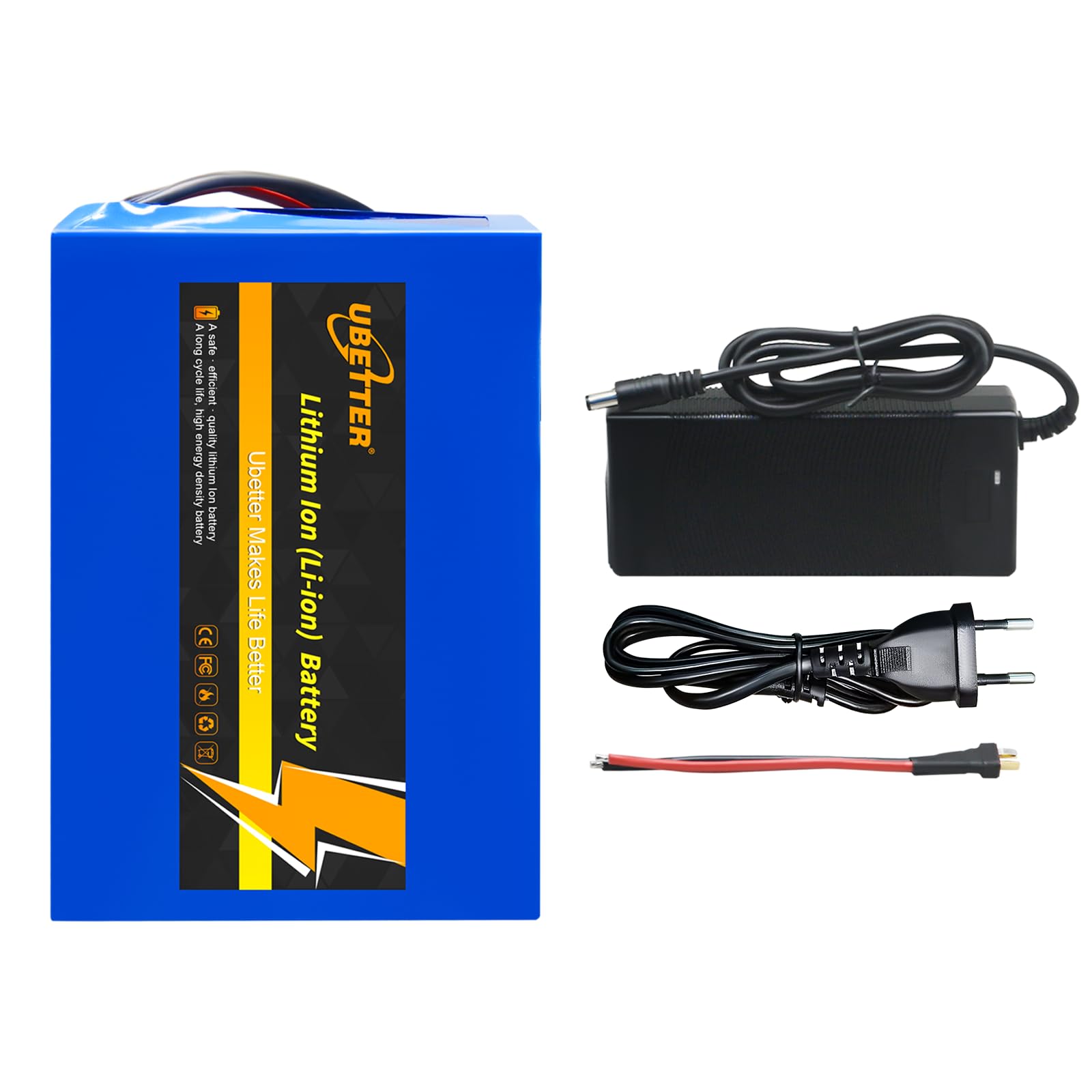 UBETTER 36V/48V Ebike Escooter Batterie, Elektrofahrrad-Akku 14AH für 0-1400W Motor mit 2A Ladegerät Kit
UBETTER 36V/48V