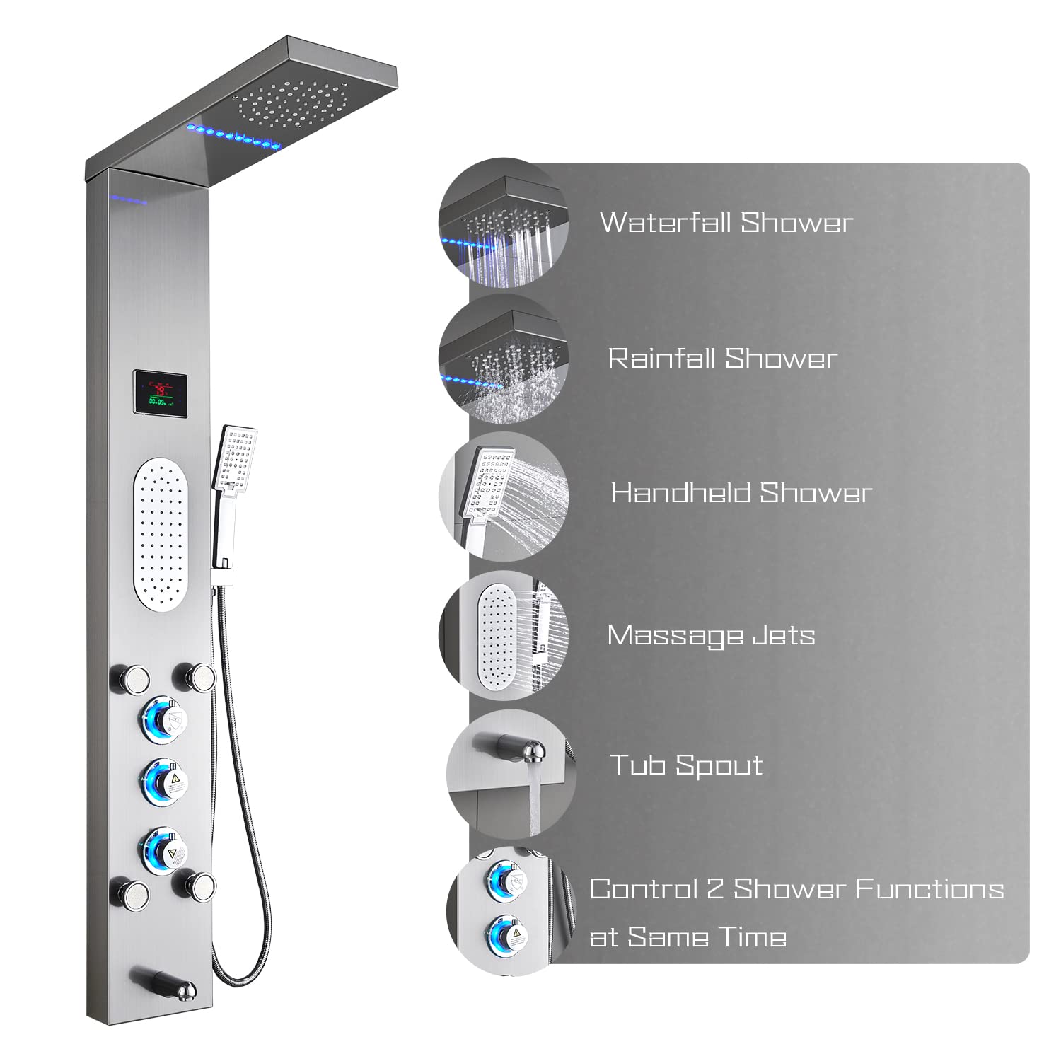 Ello Allo LED SHOWER PANEL TOWER SYSTEM