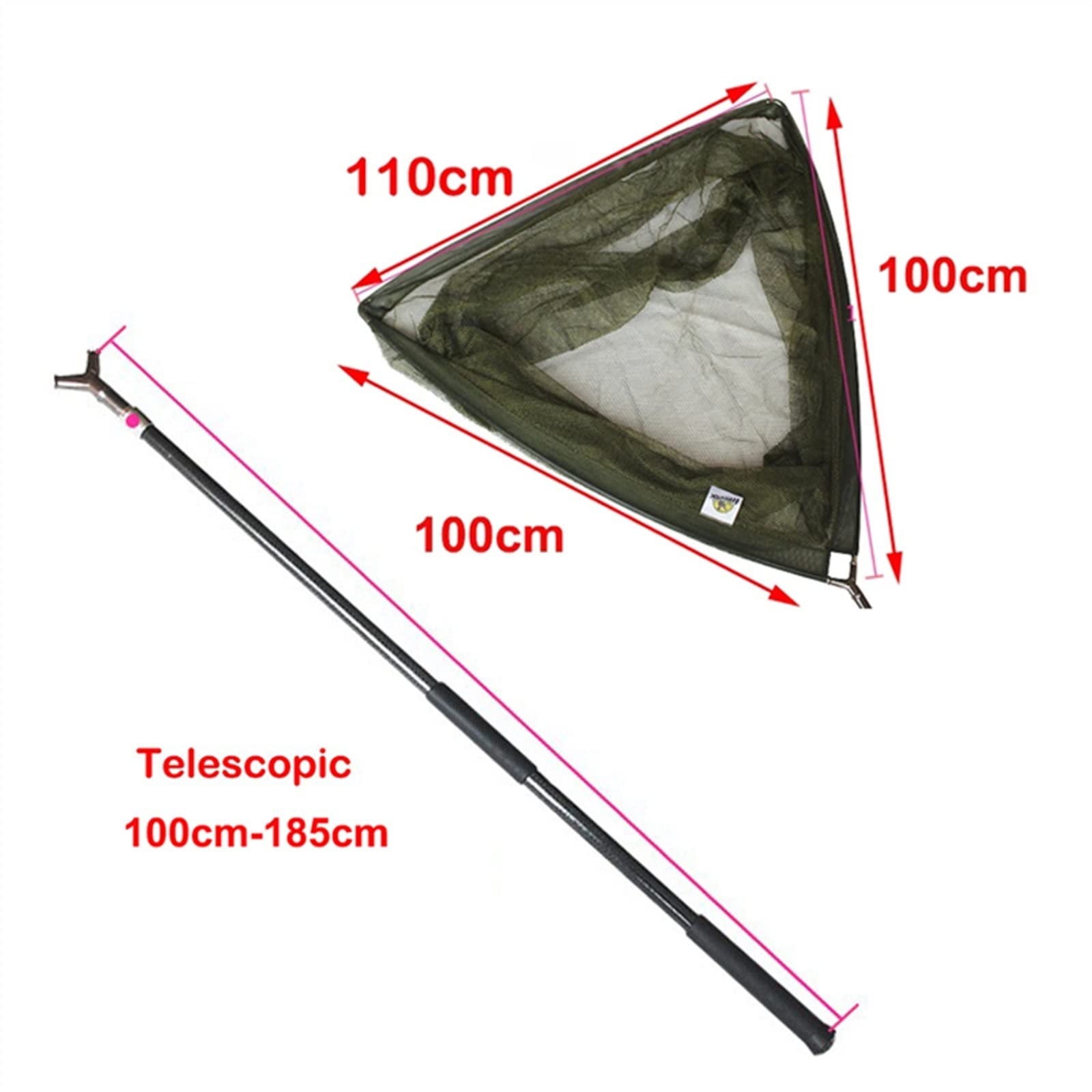 Rete da pesca di grandi dimensioni Rete da pesca con manico in carbonio 850g Rete pieghevole per immersione Rete da pesca Retino da pesca Accessori da pesca Reti da pesca Reti da pesca per