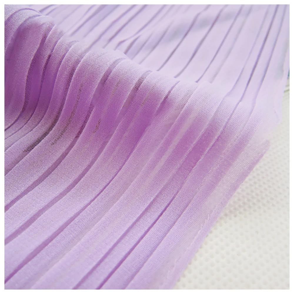Tejido de gasa perlada plisada, Tela de gasa plisada con volantes y perlas for costura vestidos, multicolor, 0,5/3 metros, 59 pulgadas(White9,Straighten 0.5 meter)
