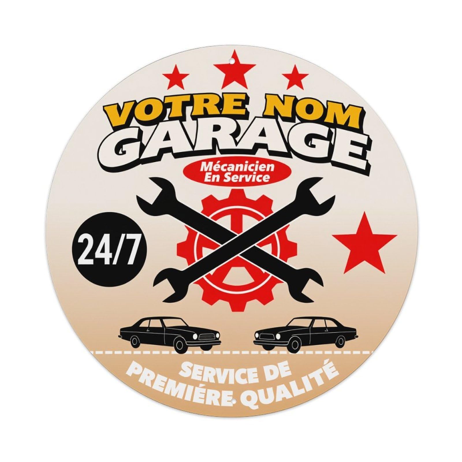 Garage Mechanic Service Quality Stars Metal Tin Sign Vintage Garden Bedroom Cafe Bar Man Cave Home Wall Decor Metal Poster 8x8 inches