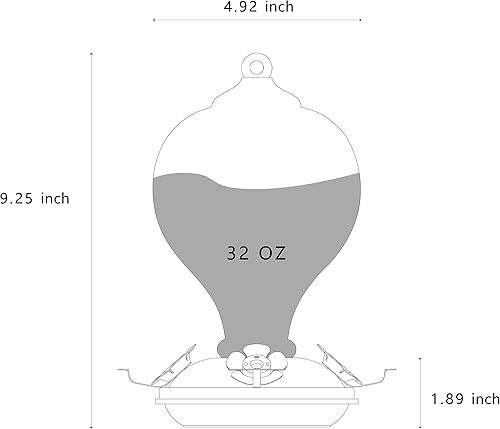 Miniatura 5 de Regalos para el día de la madre, comederos de colibríes para colgar al aire libre, comedero de colibríes de vidrio de 32 onzas con foso de hormigas,